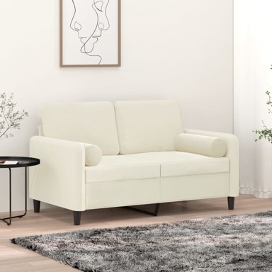 Ukrasni jastuci 2 kom, Ø 15 x 50 cm, baršunasti, krem