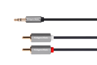 KRUGER&MATZ Kabel 3,5 mm stereo na 2× RCA, 10 m