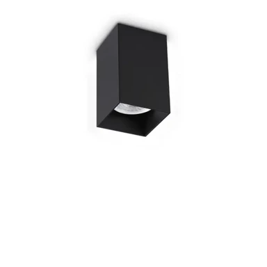 IDEAL LUX Stropna svjetiljka LOOK kvadratna PL1 D60 H100, GU10, crna