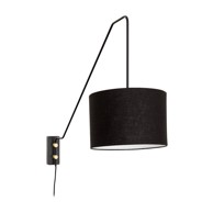 KAVE HOME Crna zidna lampa ø 25 cm Jex 