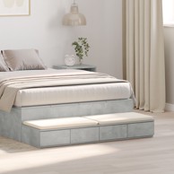 Ladice za krevet 120x36,5x16,5 cm, obrađeno drvo, sivi beton