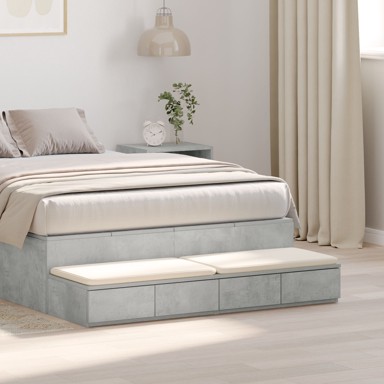 Ladice za krevet 120x36,5x16,5 cm, obrađeno drvo, sivi beton