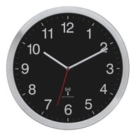 TFA Sat, zidni, s aluminijskim okvirom, crni brojčanik