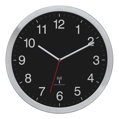 TFA Sat, zidni, s aluminijskim okvirom, crni brojčanik