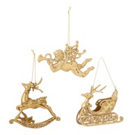 BLOOMINGVILLE Božićni ukrasi Anisa, set 3 komada, 10 cm  