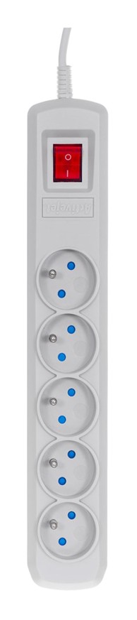 ACTIVEJET Produžni kabel COMBO 5G/5M, 5 utičnica, 5 m, siva