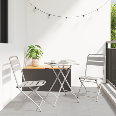 Sklopive vrtne stolice, 2 kom, 42x52x82 cm, čelik obložen prahom, beige