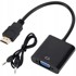 APTEL Adapter HDMI na VGA D-Sub, puni HD, 15 cm, crni