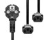 Y-kabel za napajanje IEC320, 1,8 m, crni