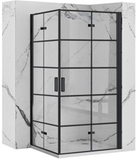 REA Tuš kabina Molier Black Double 80x80 cm, crna