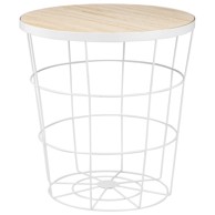 CASA COLLECTION Stolić KAORI 38x40cm, bijela, sa spremištem