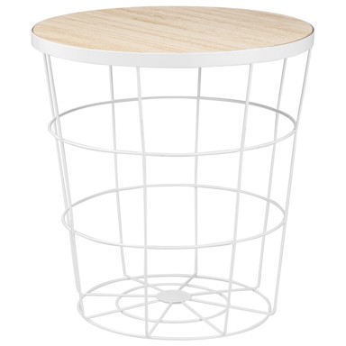 CASA COLLECTION Stolić KAORI 38x40cm, bijela, sa spremištem