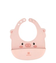 KIKKA BOO Silikonski podbradak, ružičasti