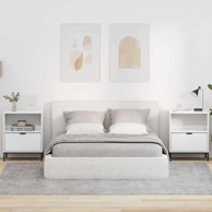 Noćni ormarić, 49 x 36 x 61 cm, 2 komada, visoko sjajno bijela