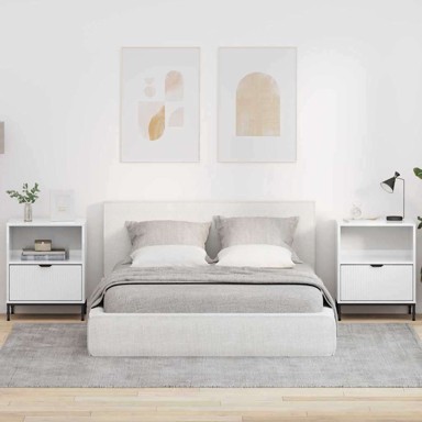 Noćni ormarić, 49 x 36 x 61 cm, 2 komada, visoko sjajno bijela