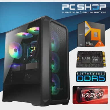 MAGAZINRS Stolno računalo Gamer / AMD Ryzen 7 9700X, 32GB, 1TB SSD, AMD Radeon RX 9070, bez OS-a