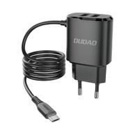 DUDAO Punjač A2Pro, 2×USB, 12W, s Micro USB kabelom, crni