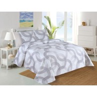 MY HOUSE Bijeli/sivi prošiven set prekrivača i jastučnice 220x240 cm Circulo