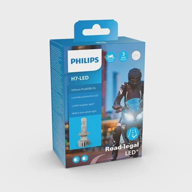 PHILIPS Žarulja Ultinon Pro6000 HL LED H7 Moto, 100% legalno, do 230% više svjetla, 5800K