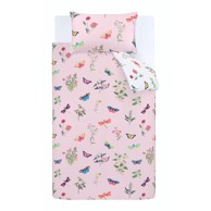 RHS Dječja posteljina za bračni krevet Butterfly Garden 200x200 cm, roza