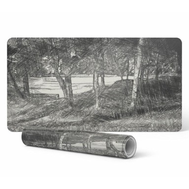 Gaming podloga za stol, šuma u skici, 90 x 45 cm