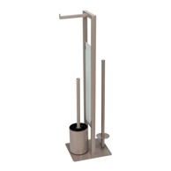 WENKO Svijetlo smeđi stalak za toaletni papir s WC četkom Rivalta