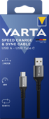 VARTA Speed Charge & Sync Kabel USB-A – USB-C, 2 m, crna