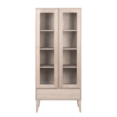 Vitrina u dekoru hrasta u prirodnoj boji, 80x178 cm