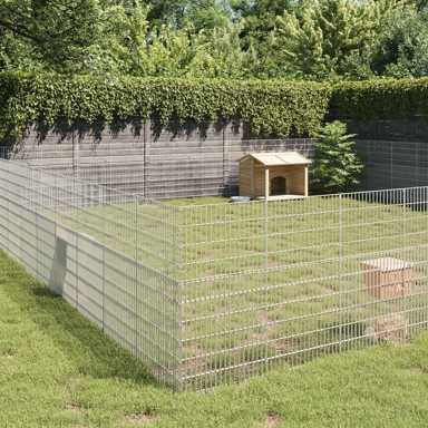 Ograda za životinje s 48 ploča 54 x 100cm od pocinčanog željeza