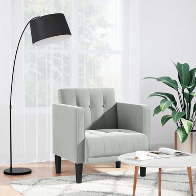 Sofa s naslonima za ruke 53 cm, baršun, svijetlosiva