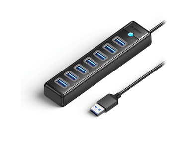 ORICO USB čvorište PW7U-U3-10-BK-EP, 7x USB-A 3.0, crno