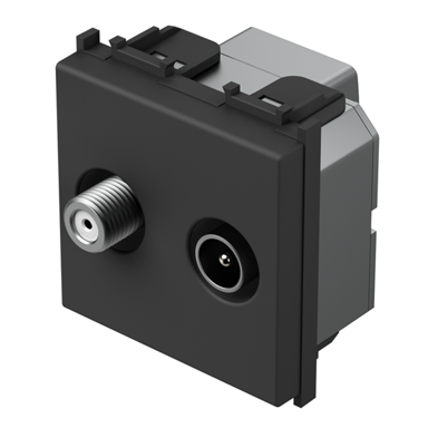 TEM MODUL Utičnica SAT završna 1 dB, 2 mjesta, KM25, SB crna