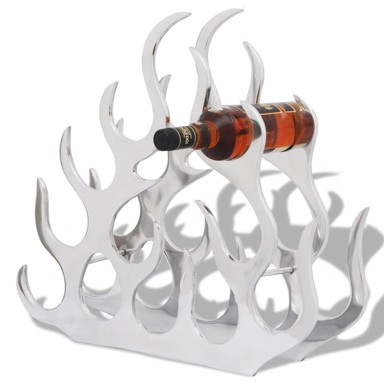 Stalak za vino za 11 boca, srebrni, aluminijski
