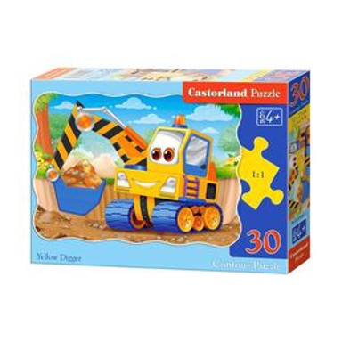 CASTORLAND Puzzle Žuti rovokopač, 30 komada