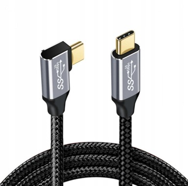 TRADEBIT USB-C kutni kabel, USB-C 3.1, 100 W, 5 A, 2 m