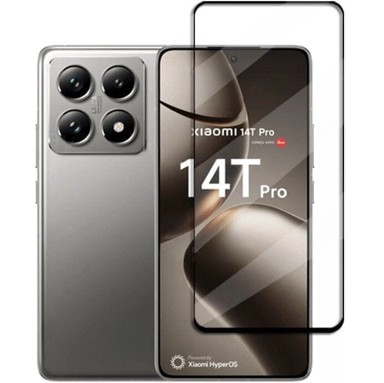 Kaljeno staklo za Xiaomi 14T / Xiaomi 14T Pro, 3D, s crnim okvirom