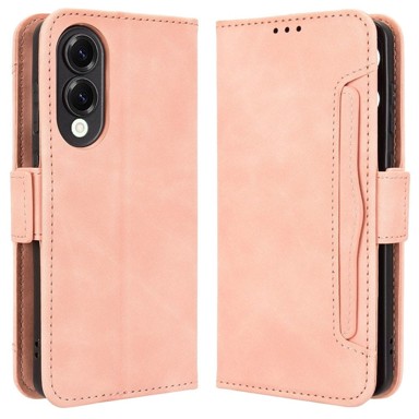 Preklopna maskica za Samsung Galaxy S25 Edge, utor za karticu, roza