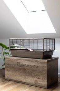 INTER-ZOO Kavez za glodavce Bob Wood Japandi, 78 × 36 × 48 cm