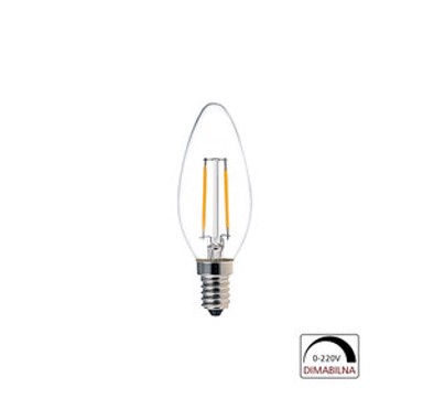 X-LIGHT Retro Filament LED žarulja E14, 2W, 2700K, 180 lm, dimabilna, toplo bijela