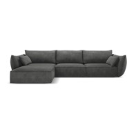 MAZZINI SOFAS Siva kutna garnitura (lijevi kut) Vanda, 308x171x85 cm