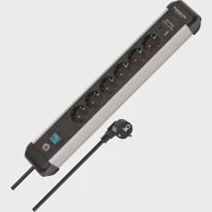 BRENNENSTUHL Produžni kabel Premium-Alu-Line 6 utičnica 2x USB 3 m, crni