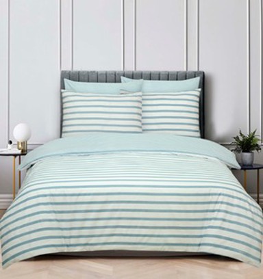 ESSENZA Posteljina Marine, 200 x 200 + 2 x 60 x 80 cm, plave pruge