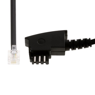 HELOS Priključni kabel TAE F–6P4C, 10 m, crni