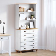 Kredenca “ASKIM” 91x40x199.5 cm masivno drvo bor, bijela