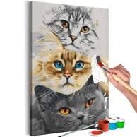 Slika za samostalno slikanje Cat's Trio 40x60