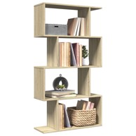 Pregrada / regal za knjige 4 razina hrast 70x24x129 cm drveni