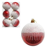 Kuglice, ø 8 cm, 6/1 pak, crveno-bijele