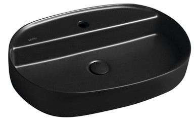 ISVEA INFINITY OVAL Umivaonik, 60x40 cm, ovalni, nadgradni, keramika, crna mat