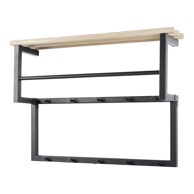  SPINDER DESIGN Crna/u prirodnoj boji metalna zidna vješalica s policom Rizzoli