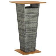 Barski stol sivi 60x60x110 cm poliratan i masivno drvo bagrema